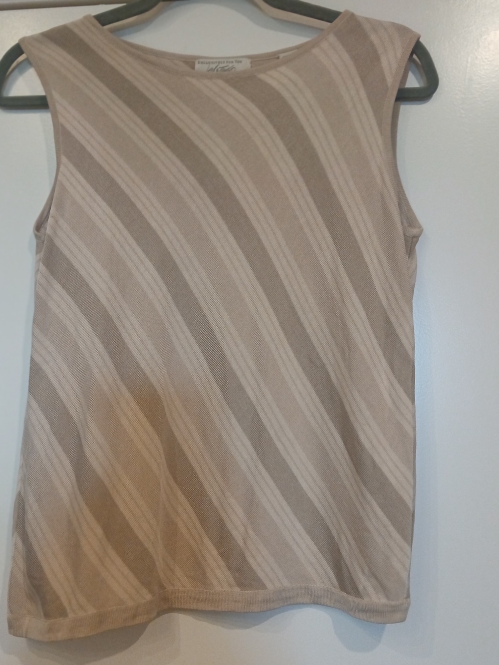 Lord & Taylor Sleeveless Diagonal Stripe Tank
